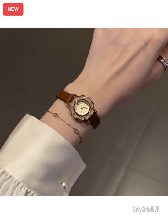 Women\'s Floral Dial Quartz Watch Leather Band Lightweight Dress Wristwatch main image 7